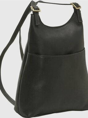 711. Le Donne Leather Women’s Slim Sling Backpack LD-961 - Black